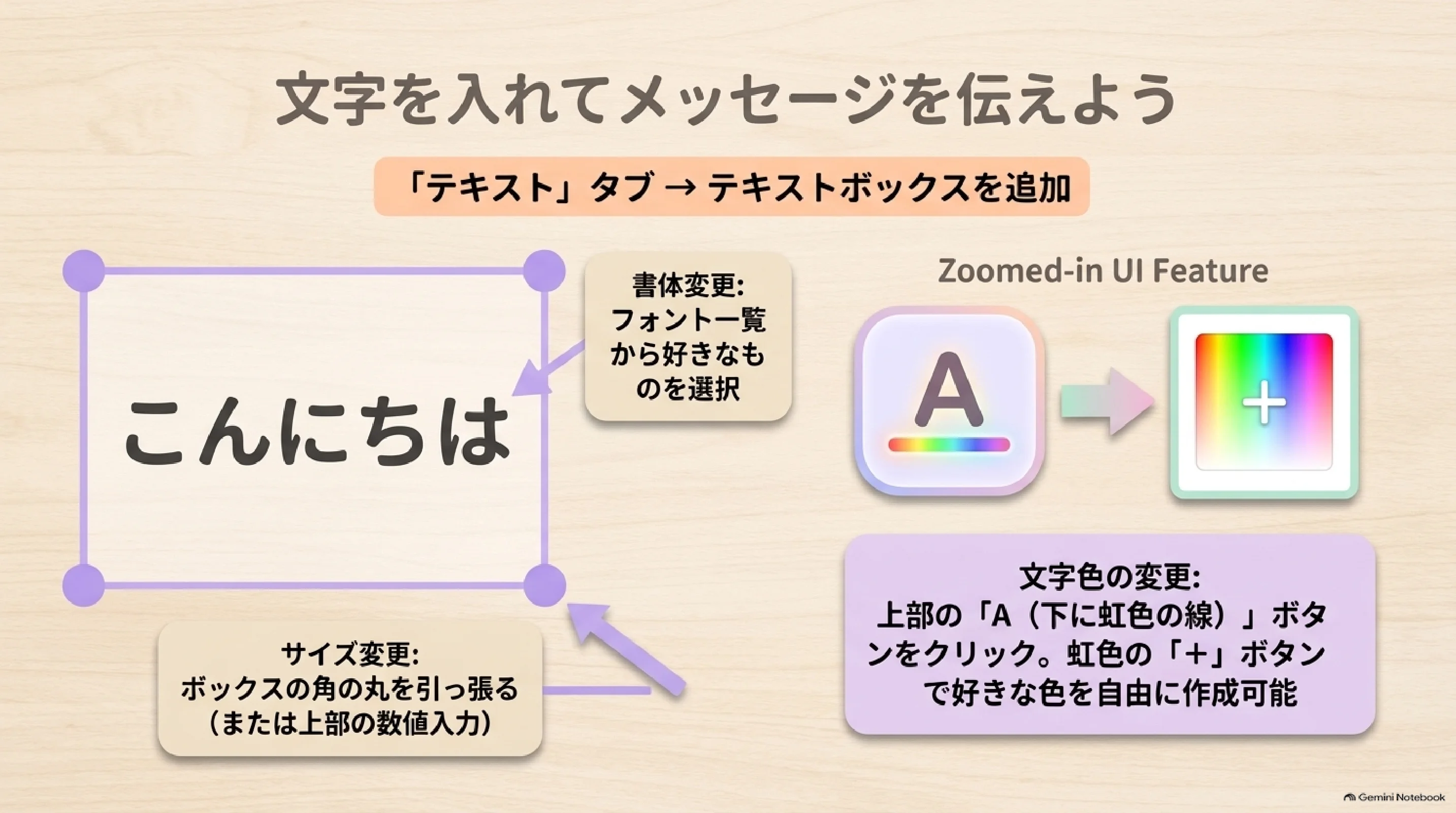 Canvaのテキストタブと文字入力