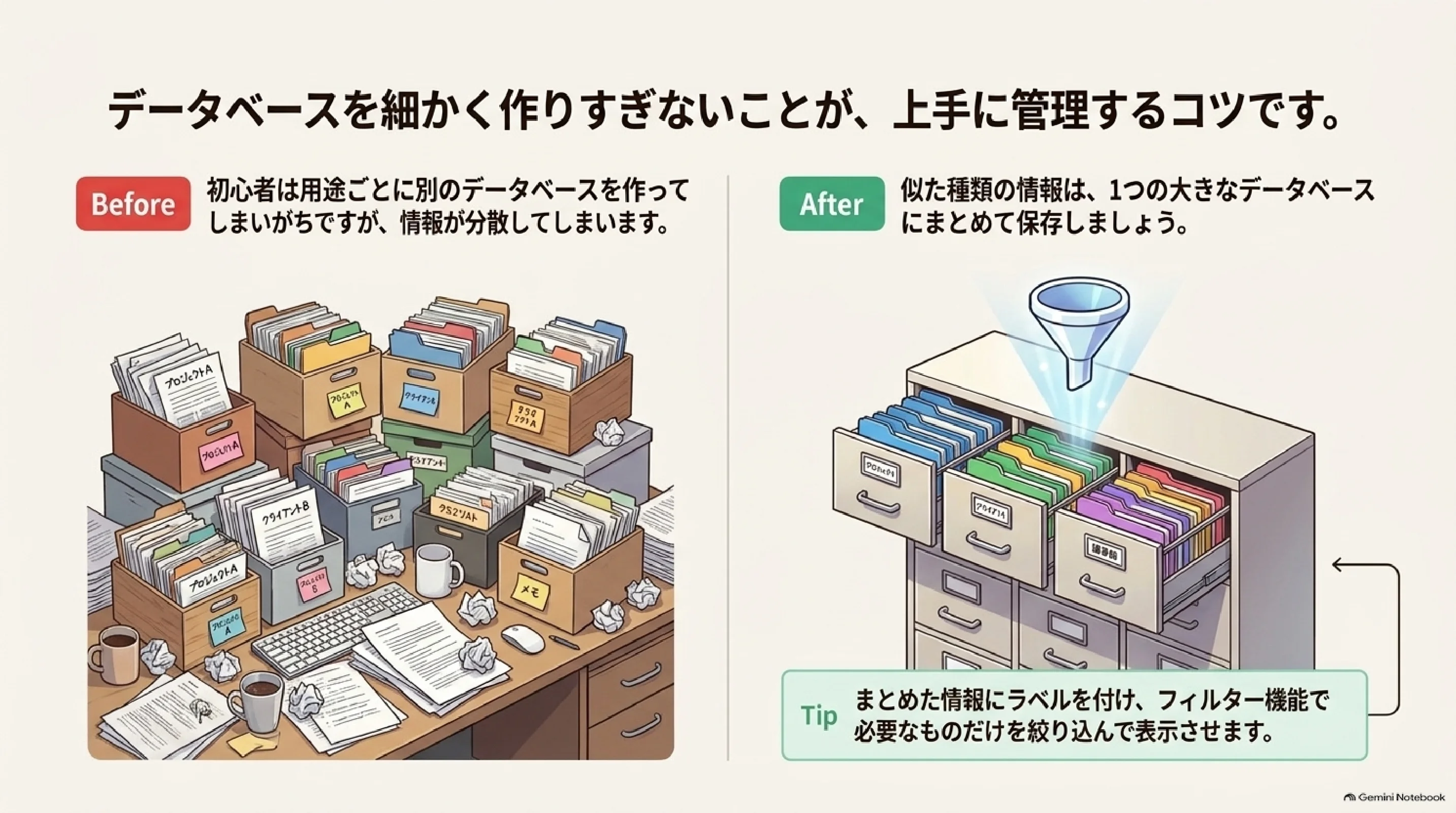ビューとフィルターで整理する