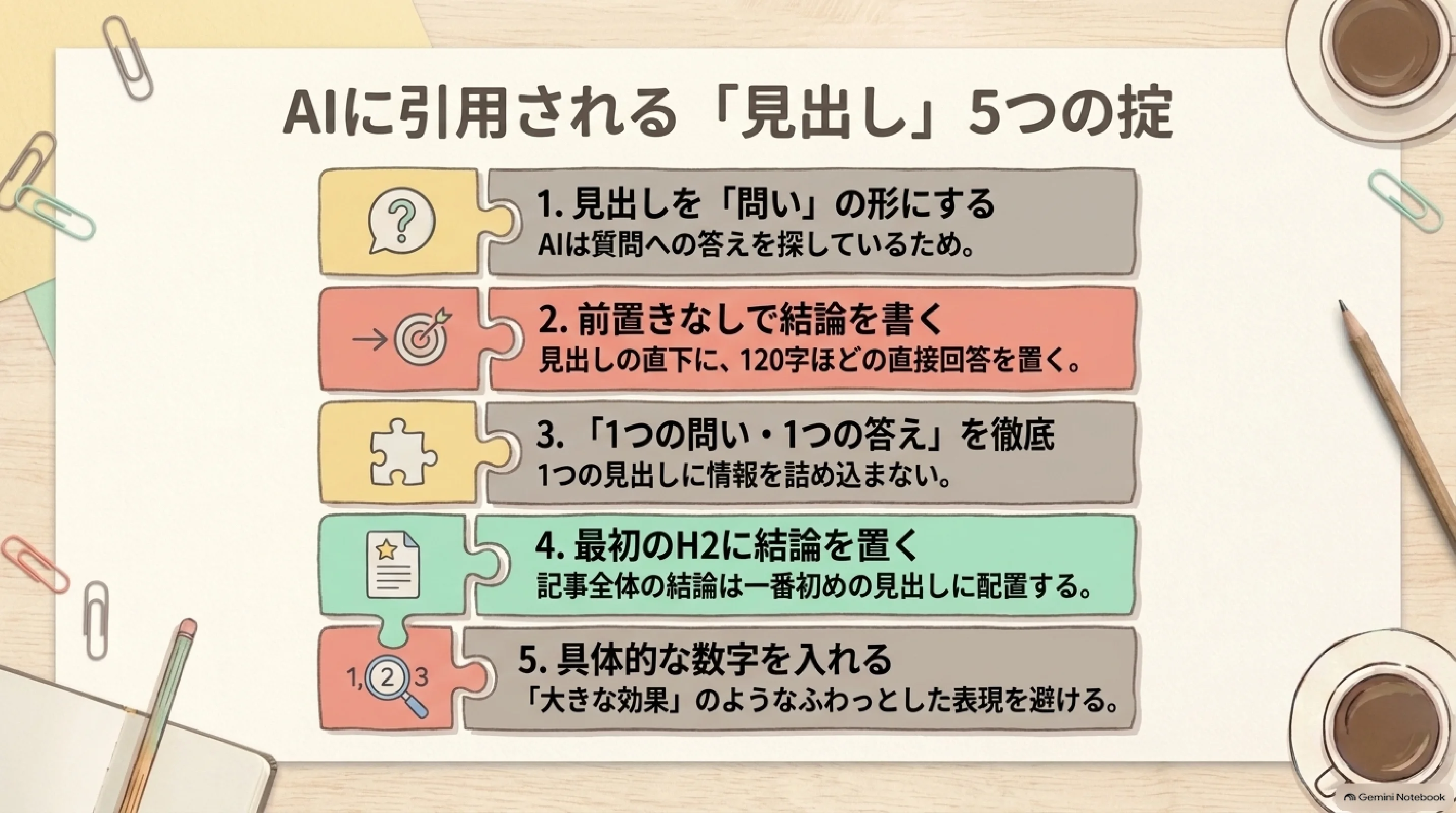 AIに引用される見出し5つの掟