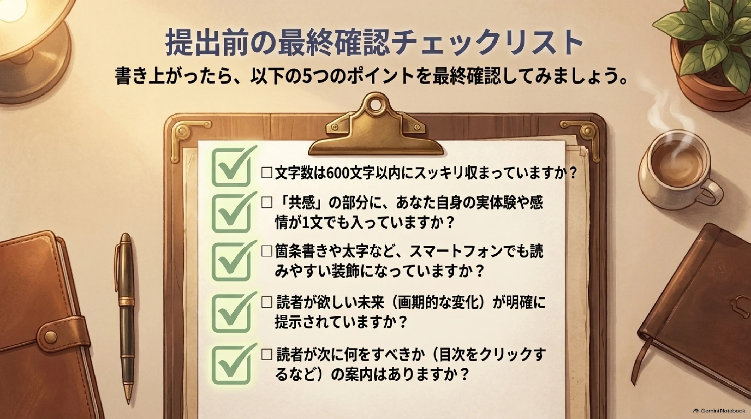 リード文の提出前5項目チェックリスト