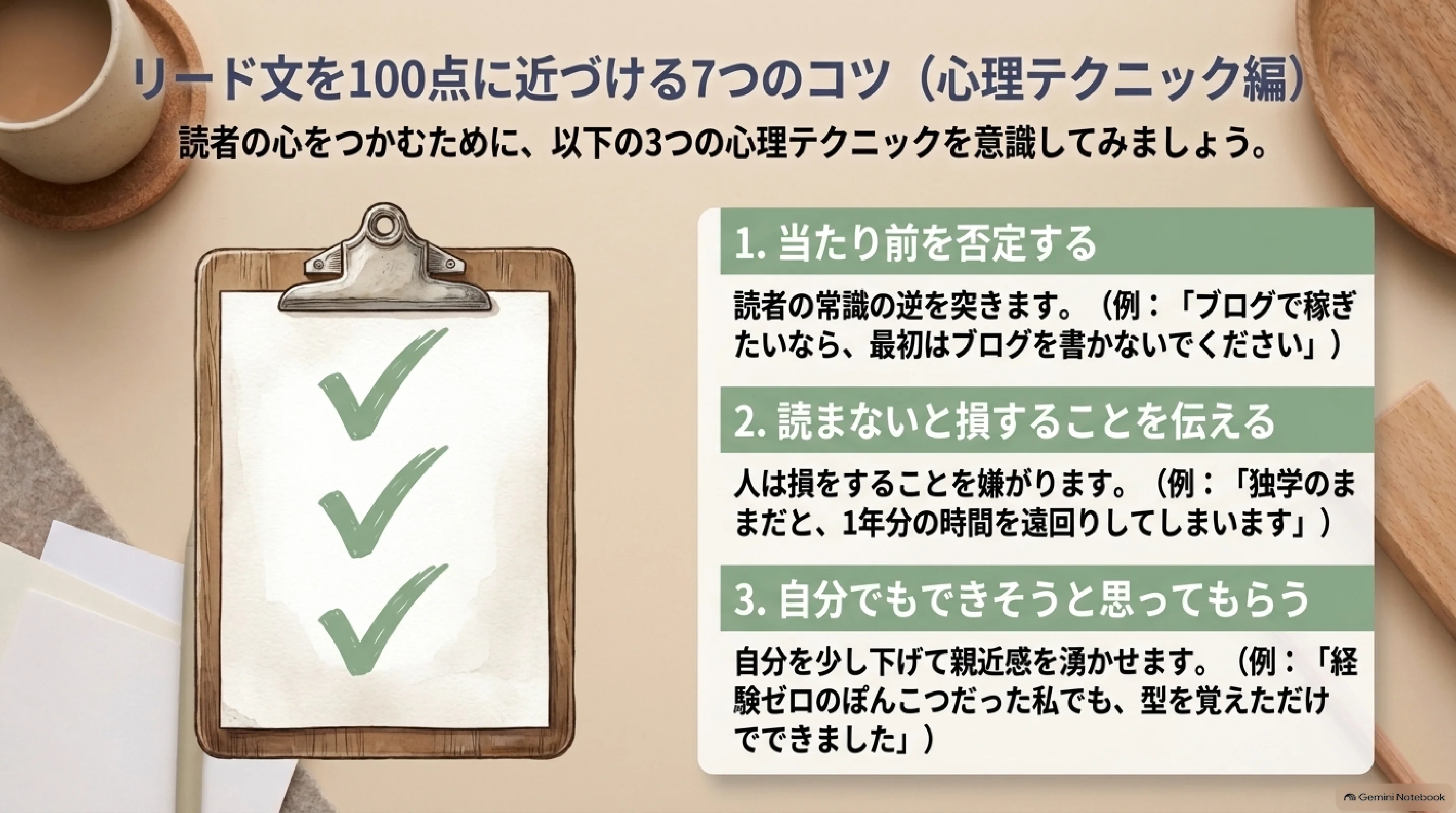 当たり前の否定と損失回避と自己開示の心理テクニック