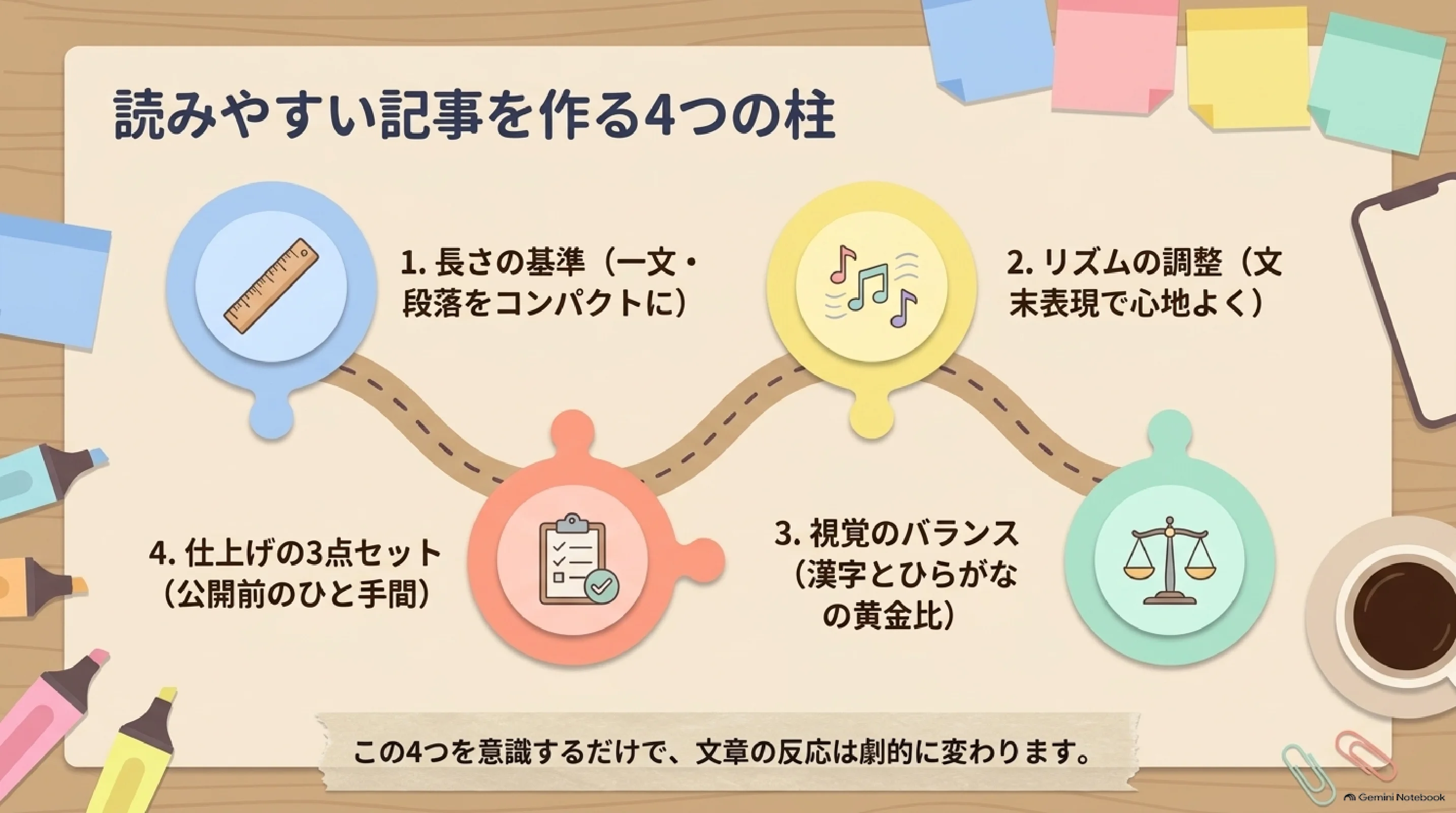 読みやすい記事を作る4つの柱
