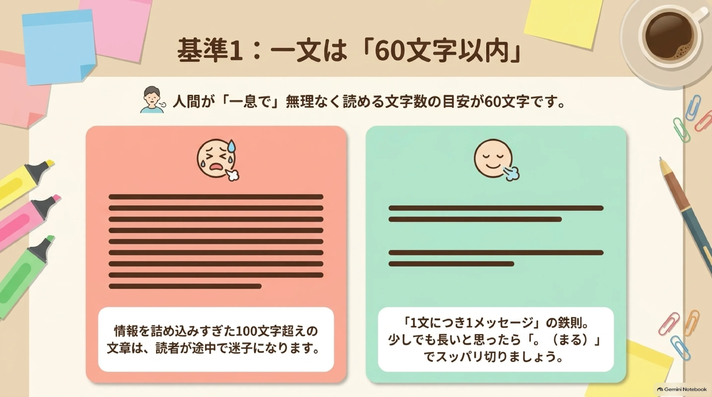 一文60文字以内の目安