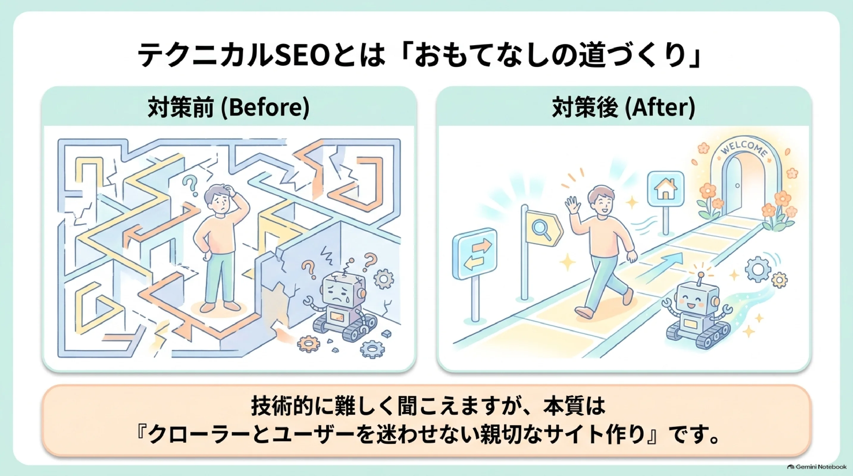 テクニカルSEOを施す前後のサイトの違い