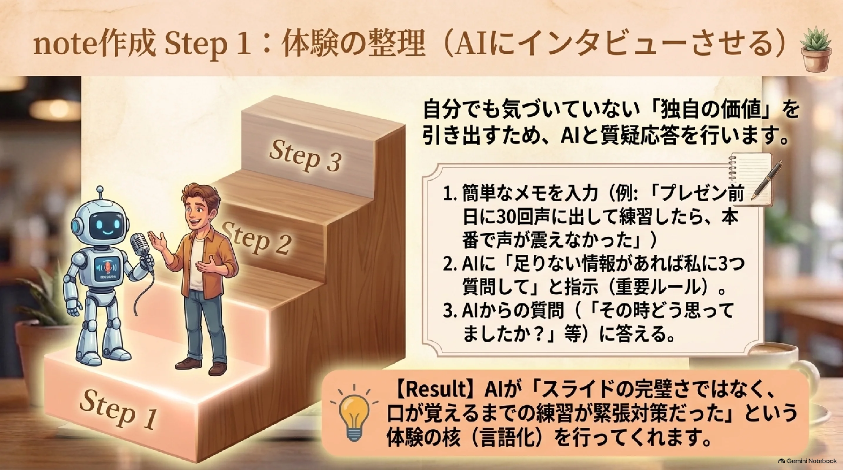 note記事のSTEP1で体験を整理する方法