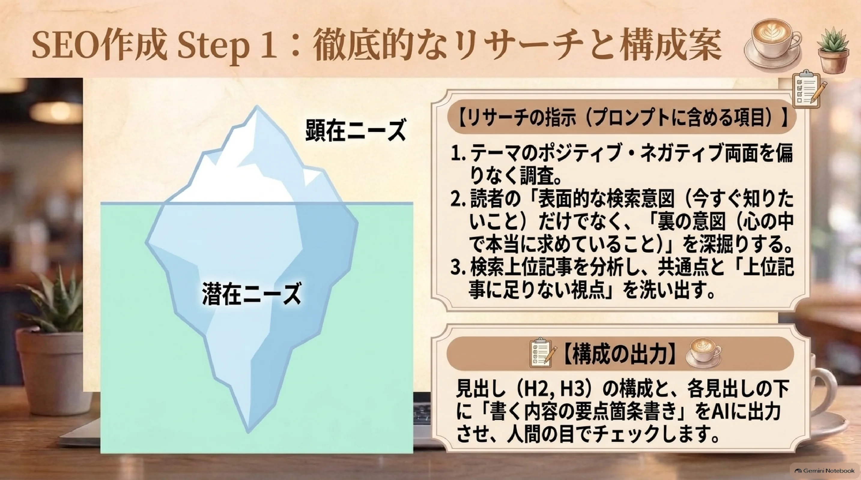 SEO記事のSTEP1でリサーチと構成を設計する方法