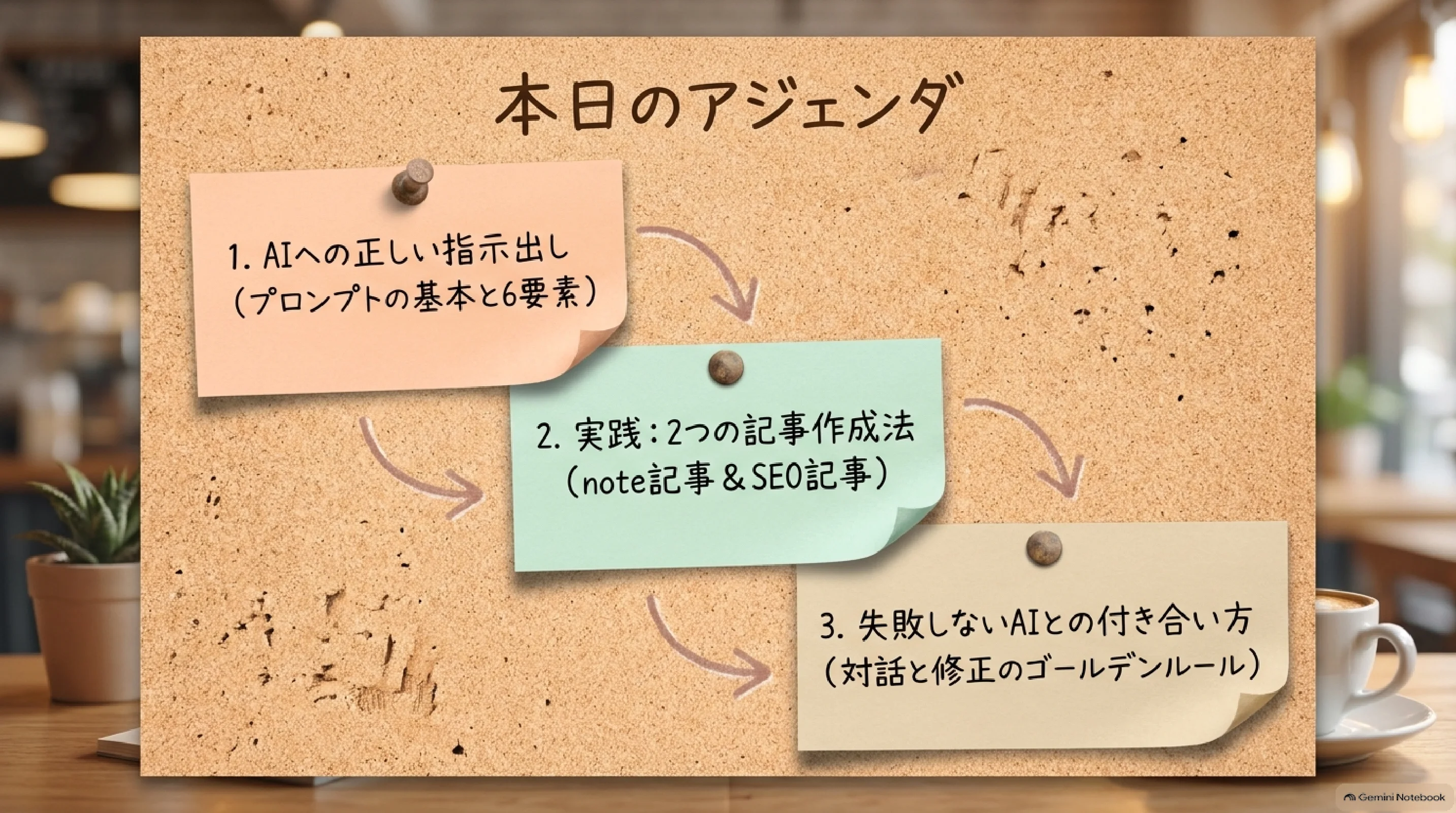 AIへの指示と記事づくりの本日の流れ