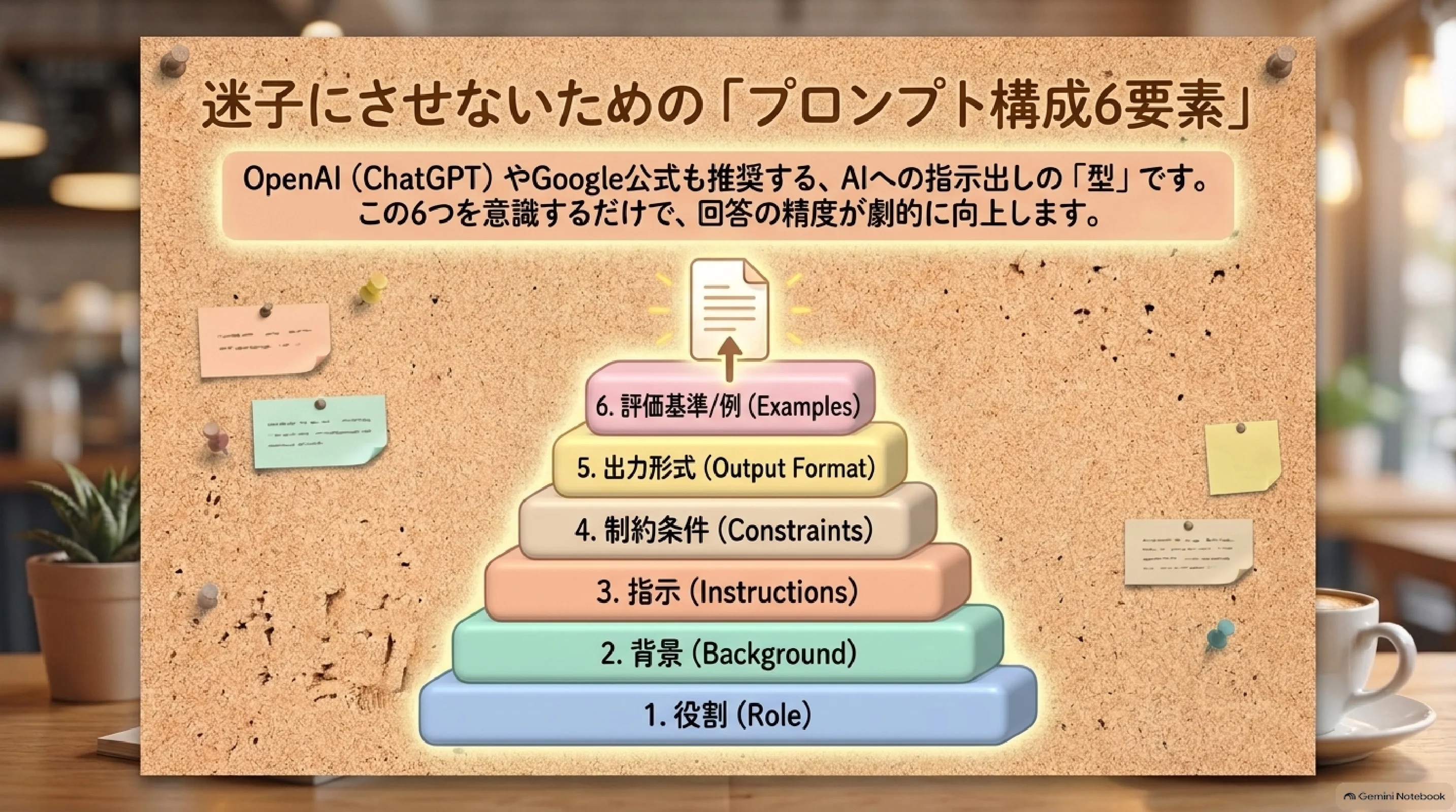 プロンプトを組み立てる6要素の全体像