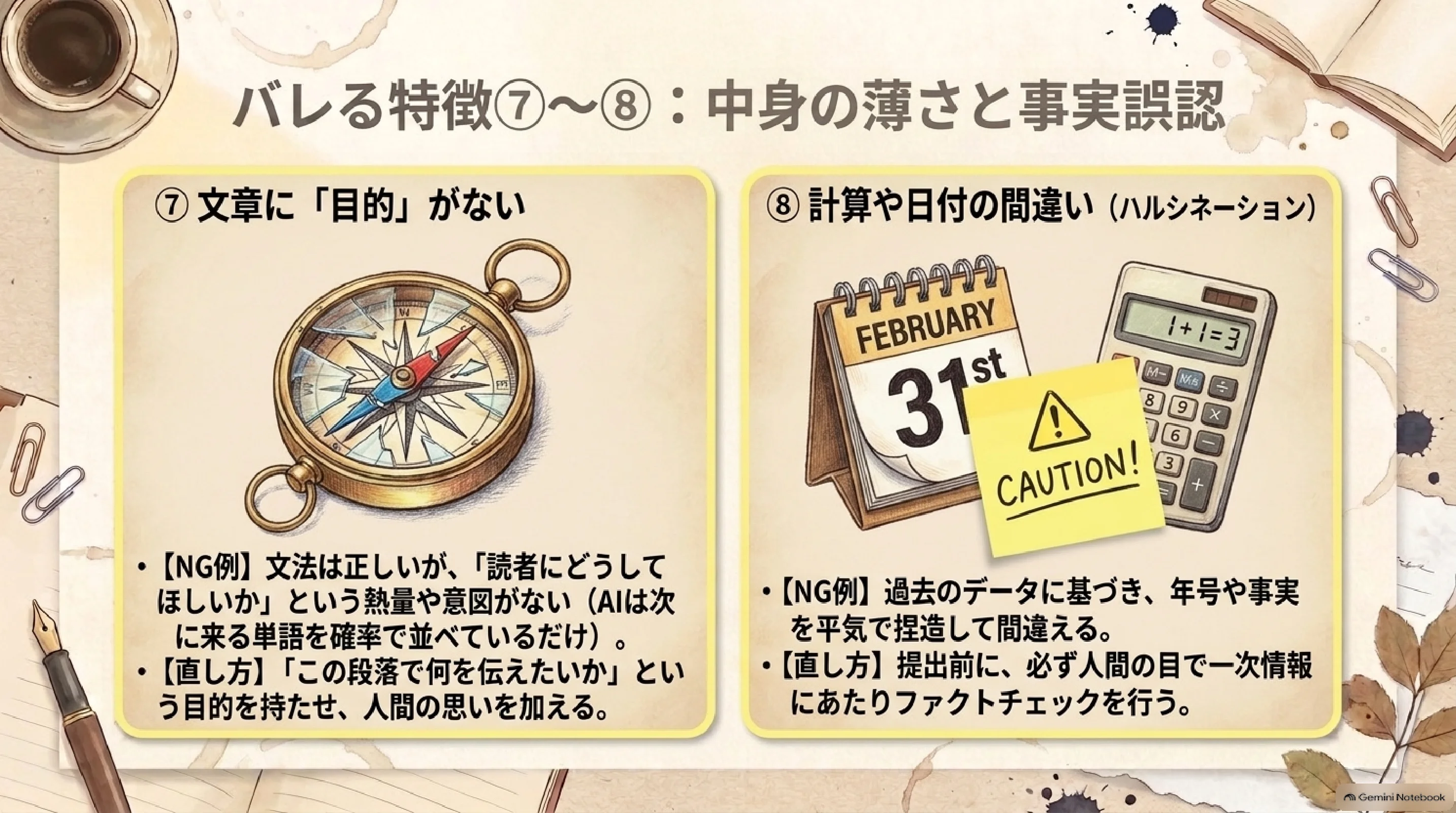 文章の目的と事実確認のチェック