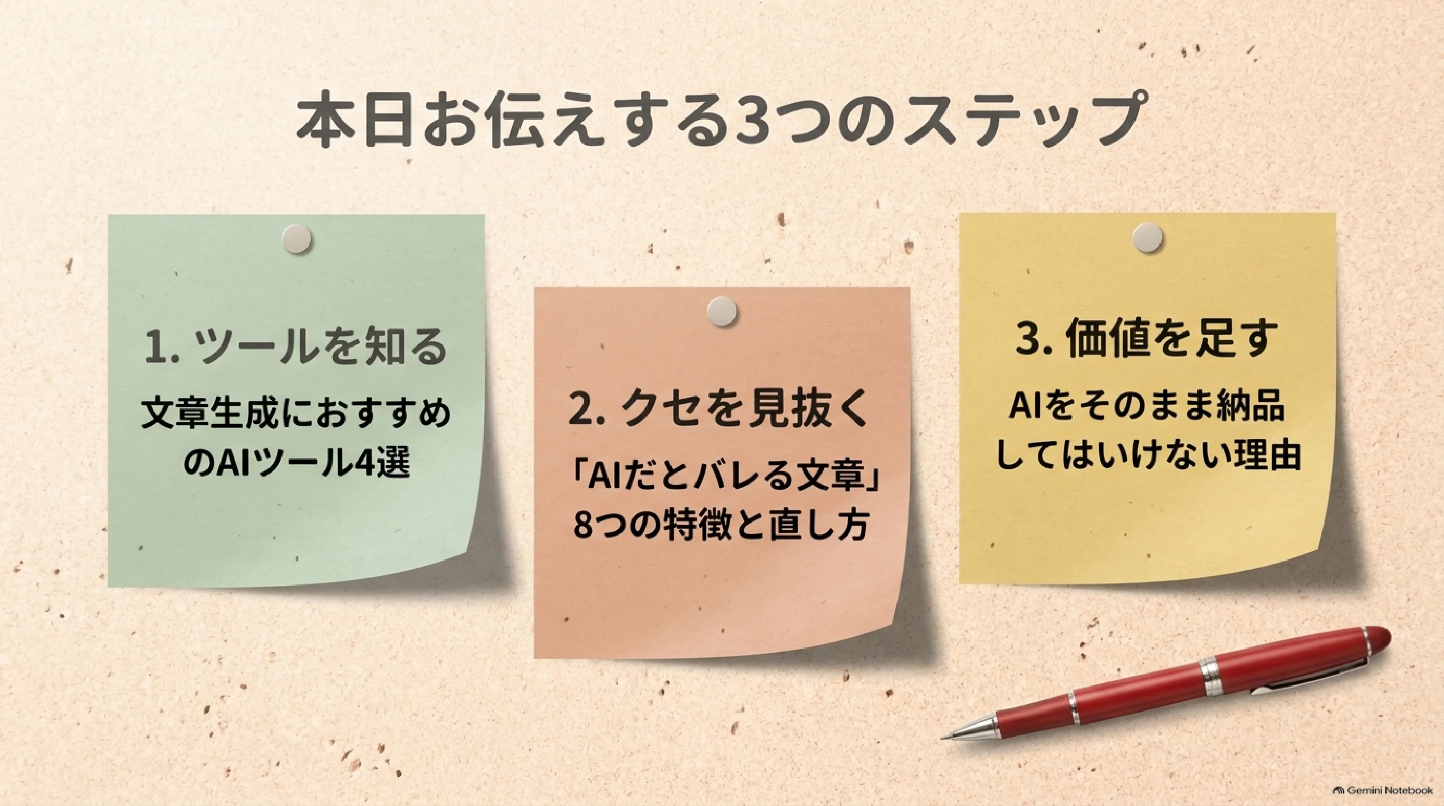 AIを知りAIっぽさを見抜き価値を足す流れ