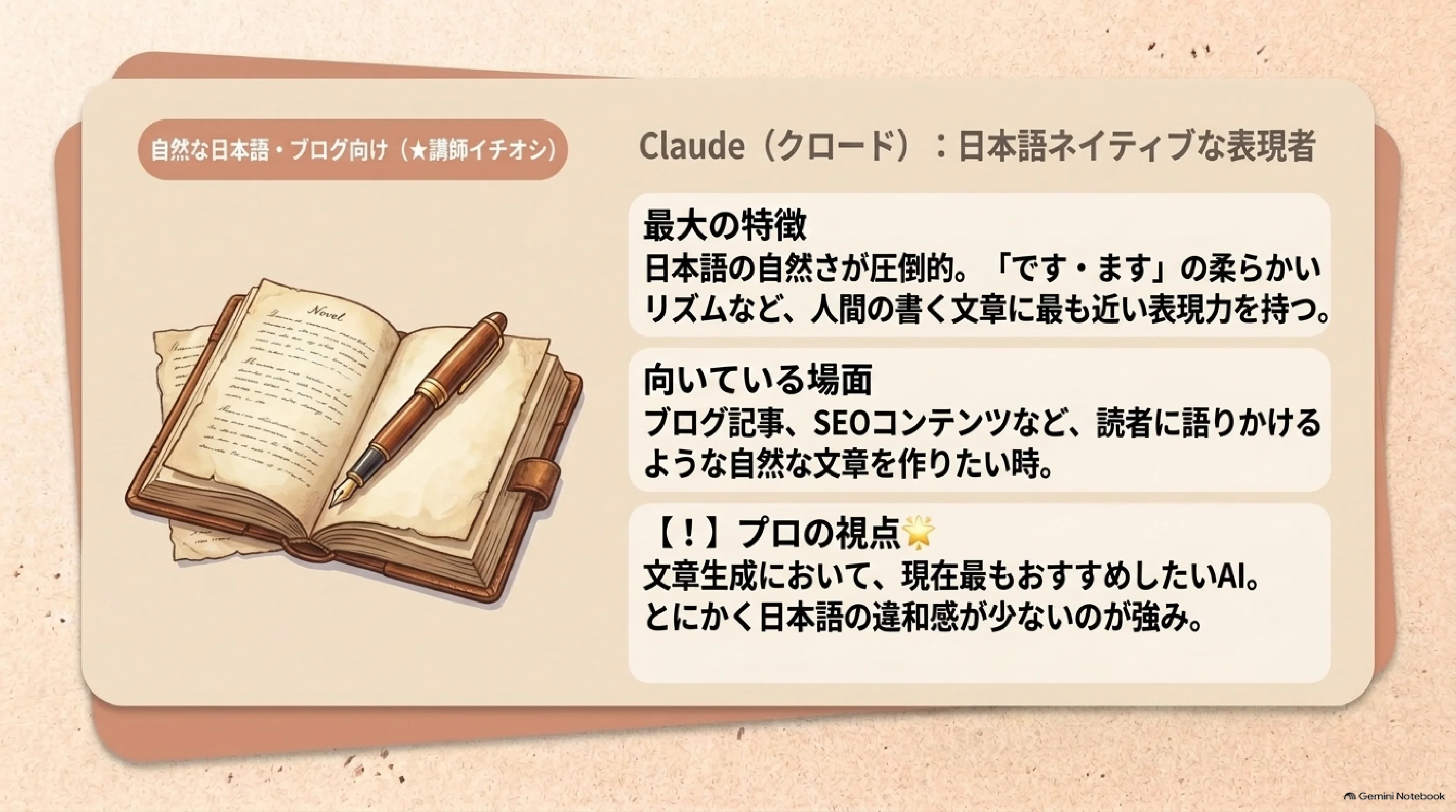 Claudeの日本語の自然さと文章の傾向