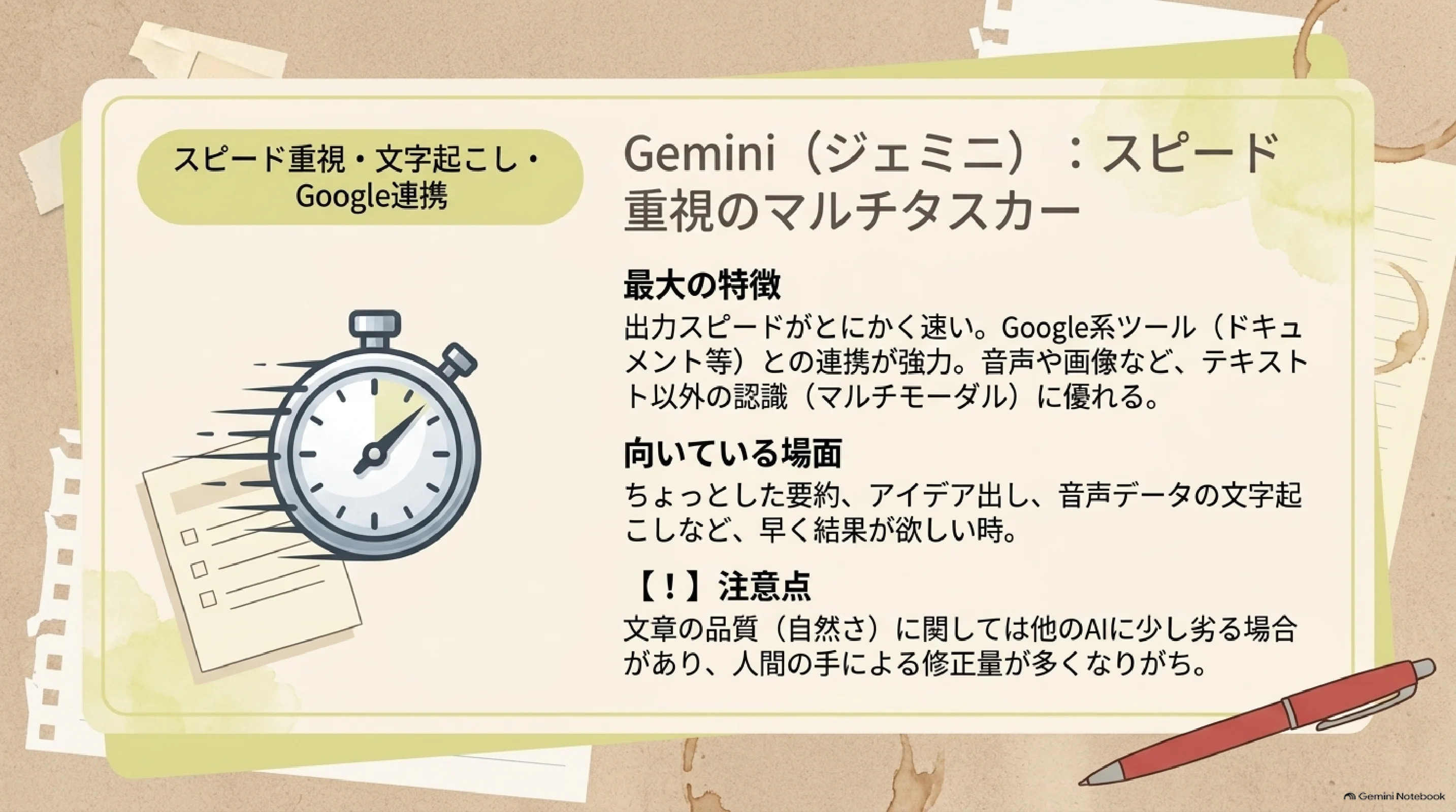 Geminiの速さとGoogleサービス連携