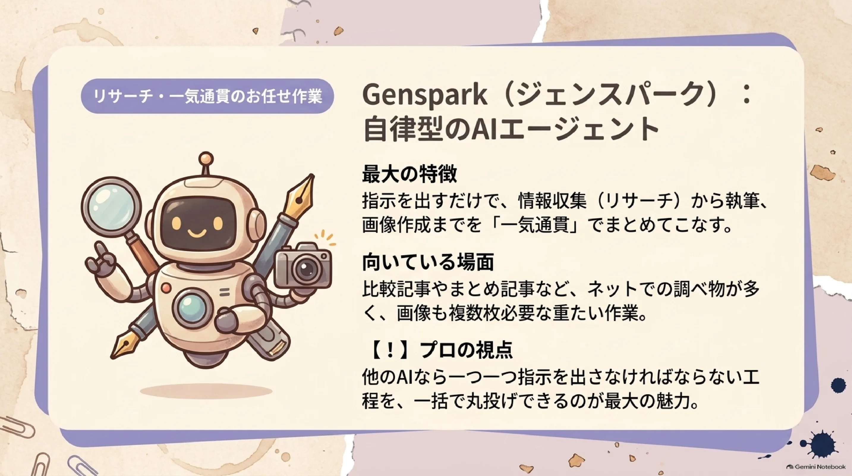 Gensparkの調査と制作を任せる使い方